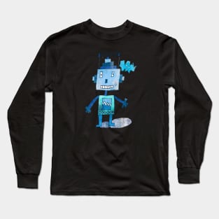 Robot blue Long Sleeve T-Shirt